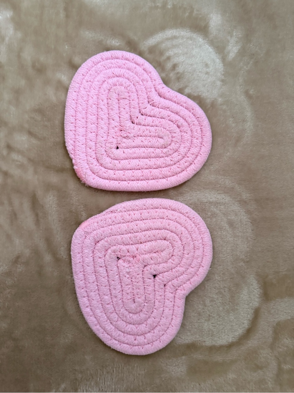 Pink Heart Quilted Coasters (Set of two)
